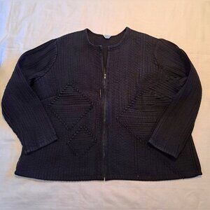 Laura Ashley Woman size 2x black zip up jacket, office wear VGUC